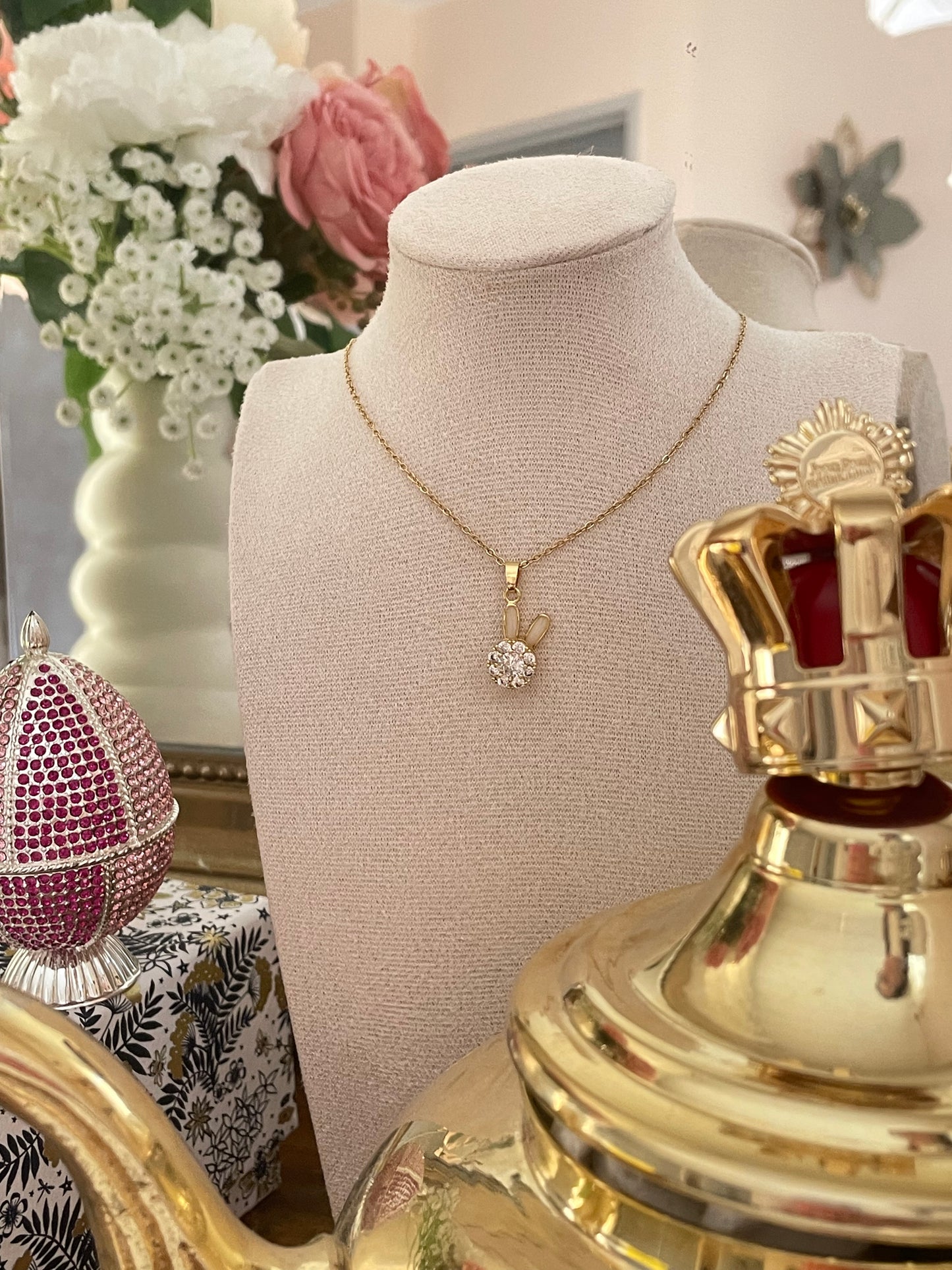 Collier Tic-tac Lapin 🐇🕰️Anti-Stress✨